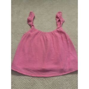 Monrow Pink Gauze Cotton Tank Top